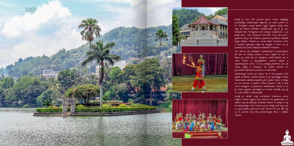 Stran v fotoknjigi Šrilanka z barvnim ozadjem